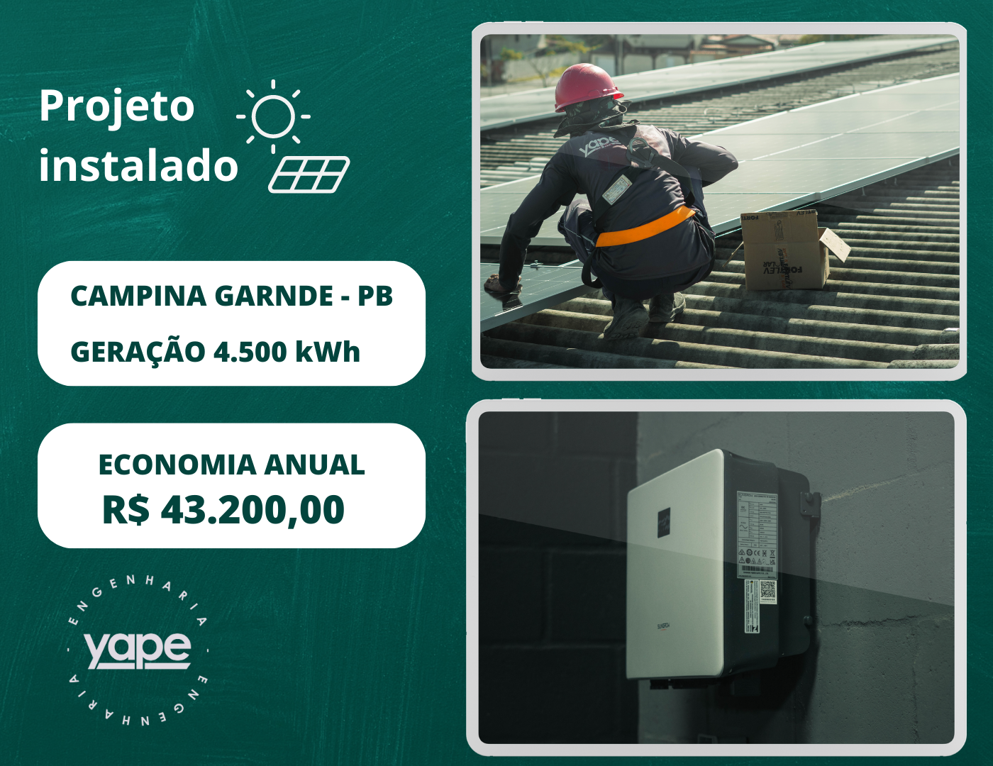 Projeto de Energia Solar - YAPE Engenharia Elétrica